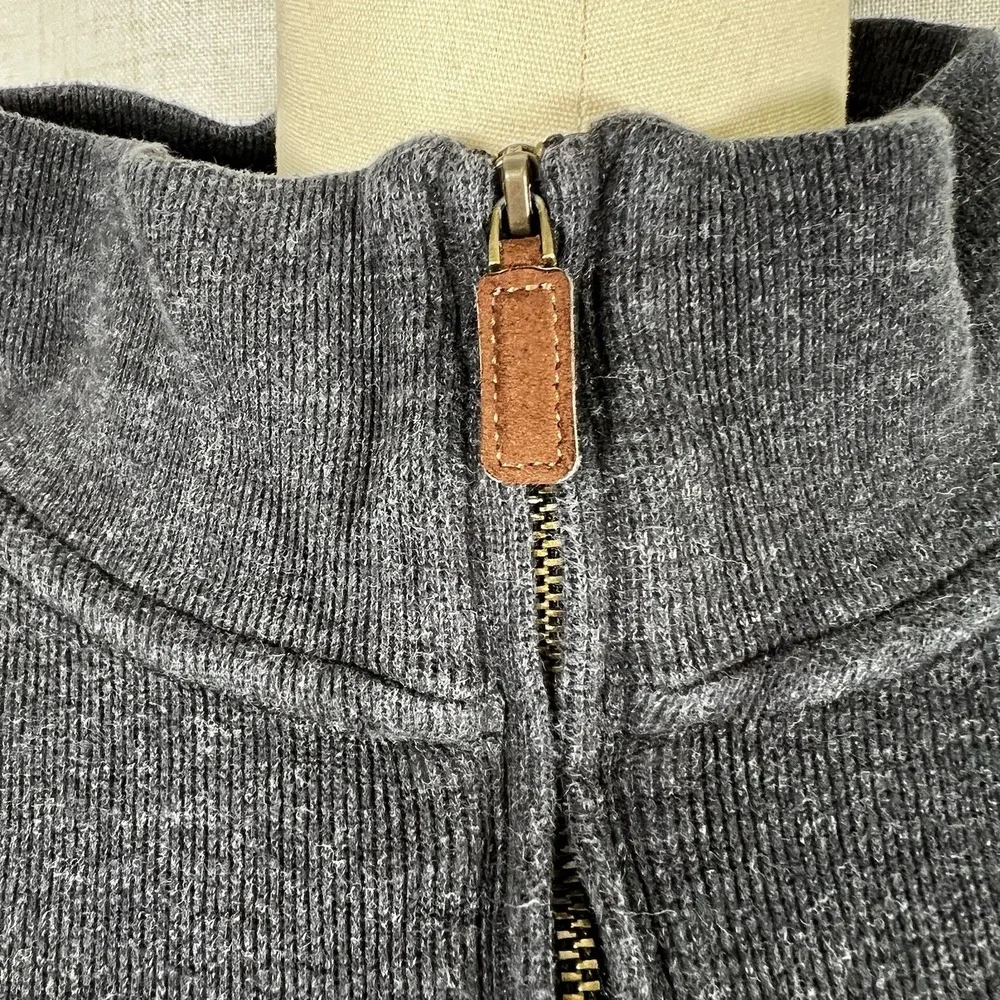Polo Ralph Lauren Sweater Mens Sz 2XL XXL Gray 1/4 Zip Pullover Long Sleeve Pony